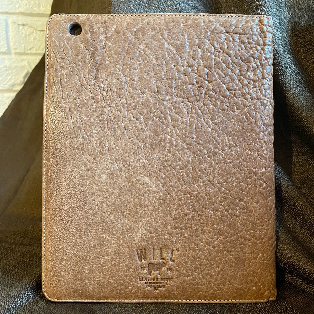 Will Leather Goods Brown Leather Tablet Folio